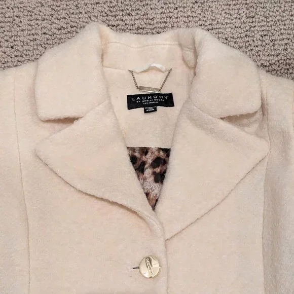 Laundry By Shelli Segal wool blended Boucle Skirted Hem Coat - Picture 3 of 7